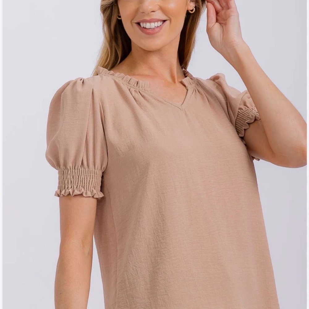The Classic Beige Puff Sleeve Blouse